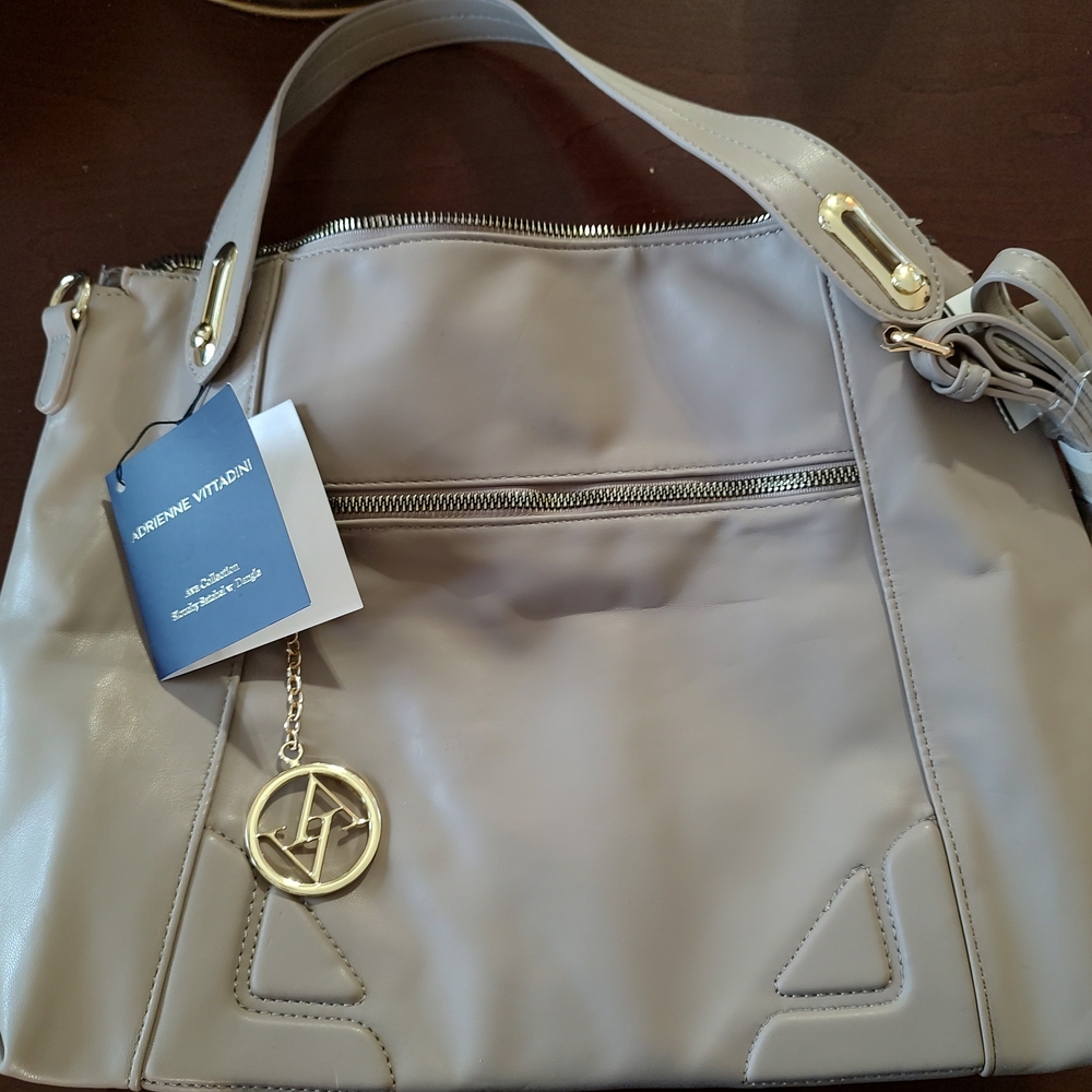 Adrienne Vittadini Taupe Hand/Shoulder Bag with Sophisticated Design NWT